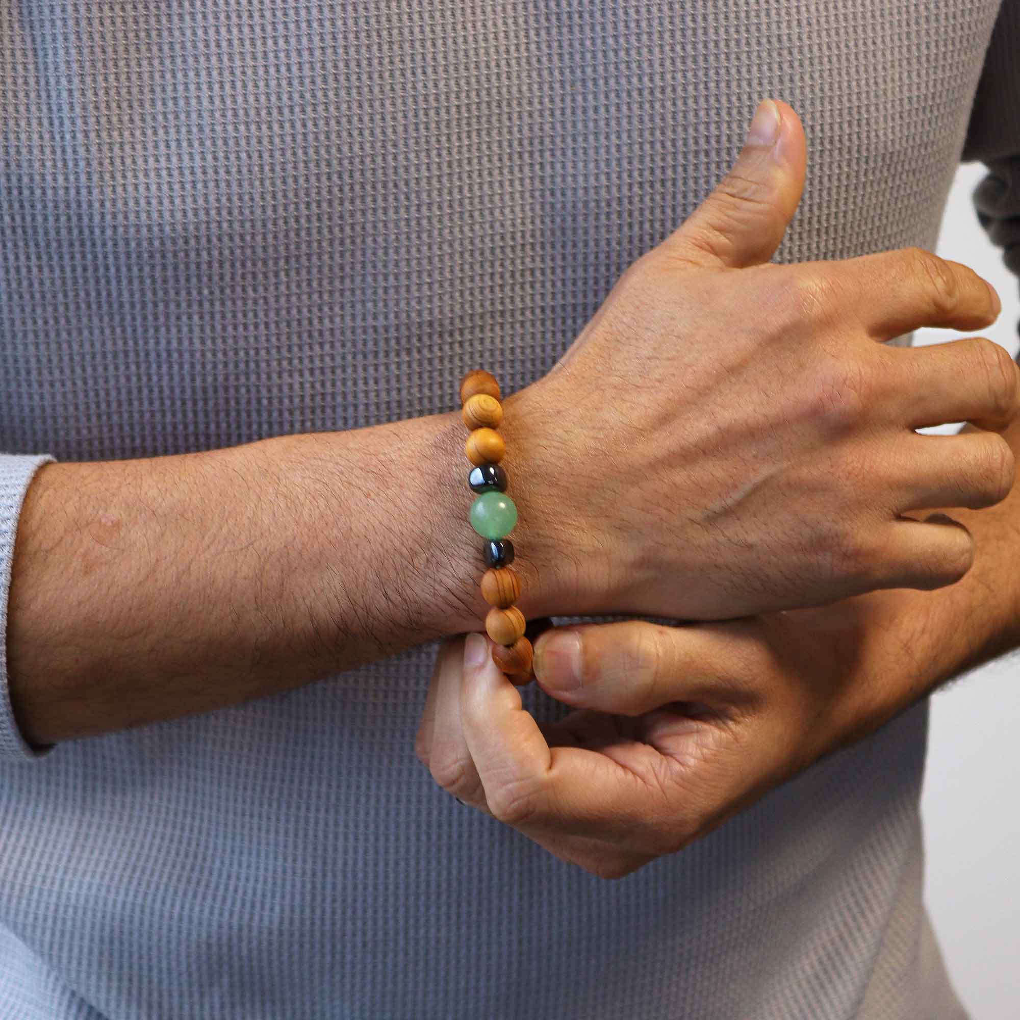 Adventurine Gemstone Cedarwood Bracelet - Sacral Chakra - Gemstone Bracelets from thetraditionalgiftshop.pro