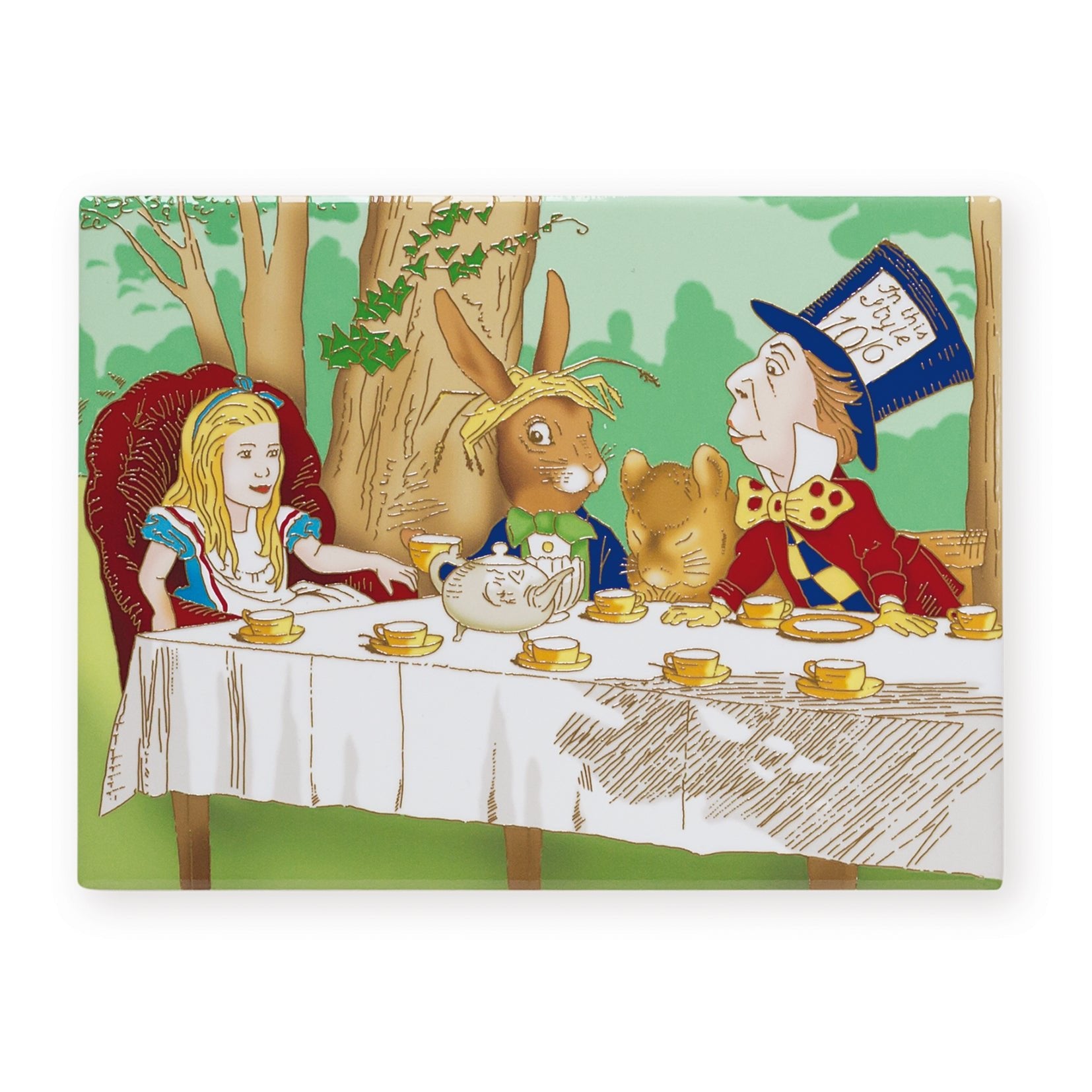 Alice Tea Party Ceramic Art Tile (15x20cm) - Art of Arora from thetraditionalgiftshop.pro