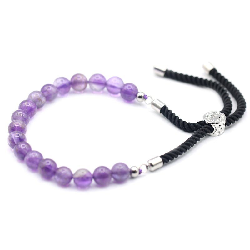 Amethyst Adjustable String Bracelet (925 Silver Plated) - Gemstone Bracelets from thetraditionalgiftshop.pro
