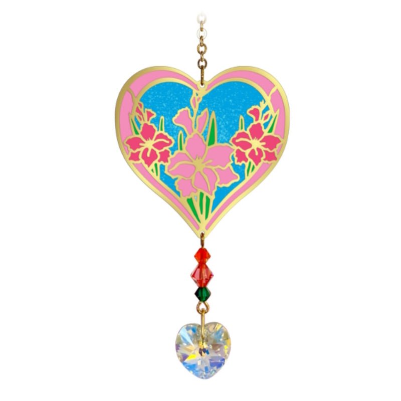 August (Gladioli) Birth Month Flower Suncatcher - Wild Things Crystal from thetraditionalgiftshop.pro