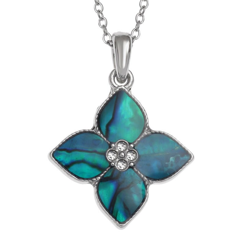 Blue Flower Paua Shell Necklace - Tide Jewellery from thetraditionalgiftshop.pro