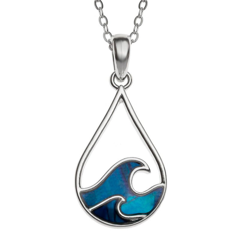 Blue Waves Paua Shell Necklace - Tide Jewellery from thetraditionalgiftshop.pro