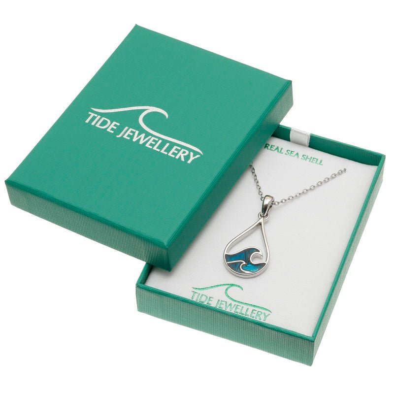 Blue Waves Paua Shell Necklace - Tide Jewellery from thetraditionalgiftshop.pro