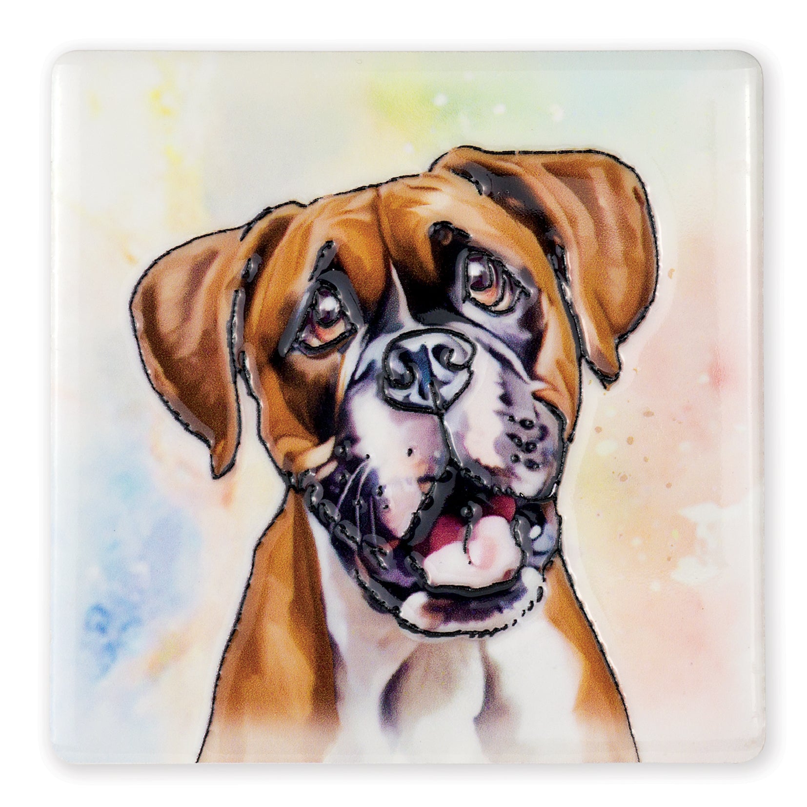 Boxer Ceramic Art Coaster - Art of Arora from thetraditionalgiftshop.pro