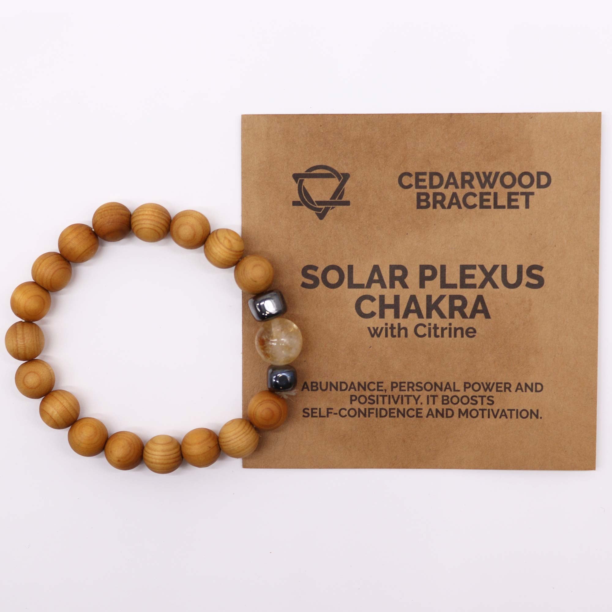 Citrine Gemstone Cedarwood Bracelet - Solar Plexus Chakra - Gemstone Bracelets from thetraditionalgiftshop.pro