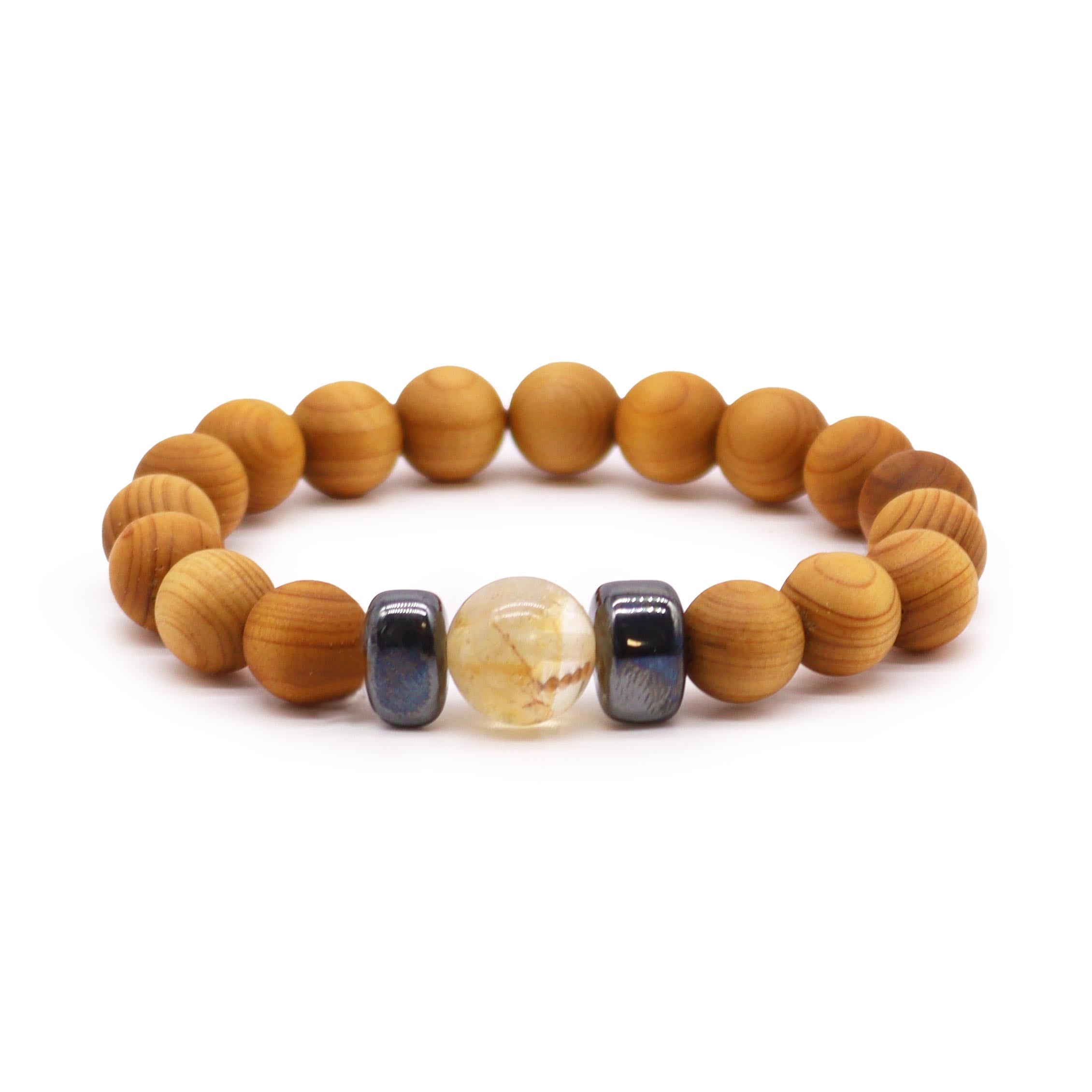 Citrine Gemstone Cedarwood Bracelet - Solar Plexus Chakra - Gemstone Bracelets from thetraditionalgiftshop.pro