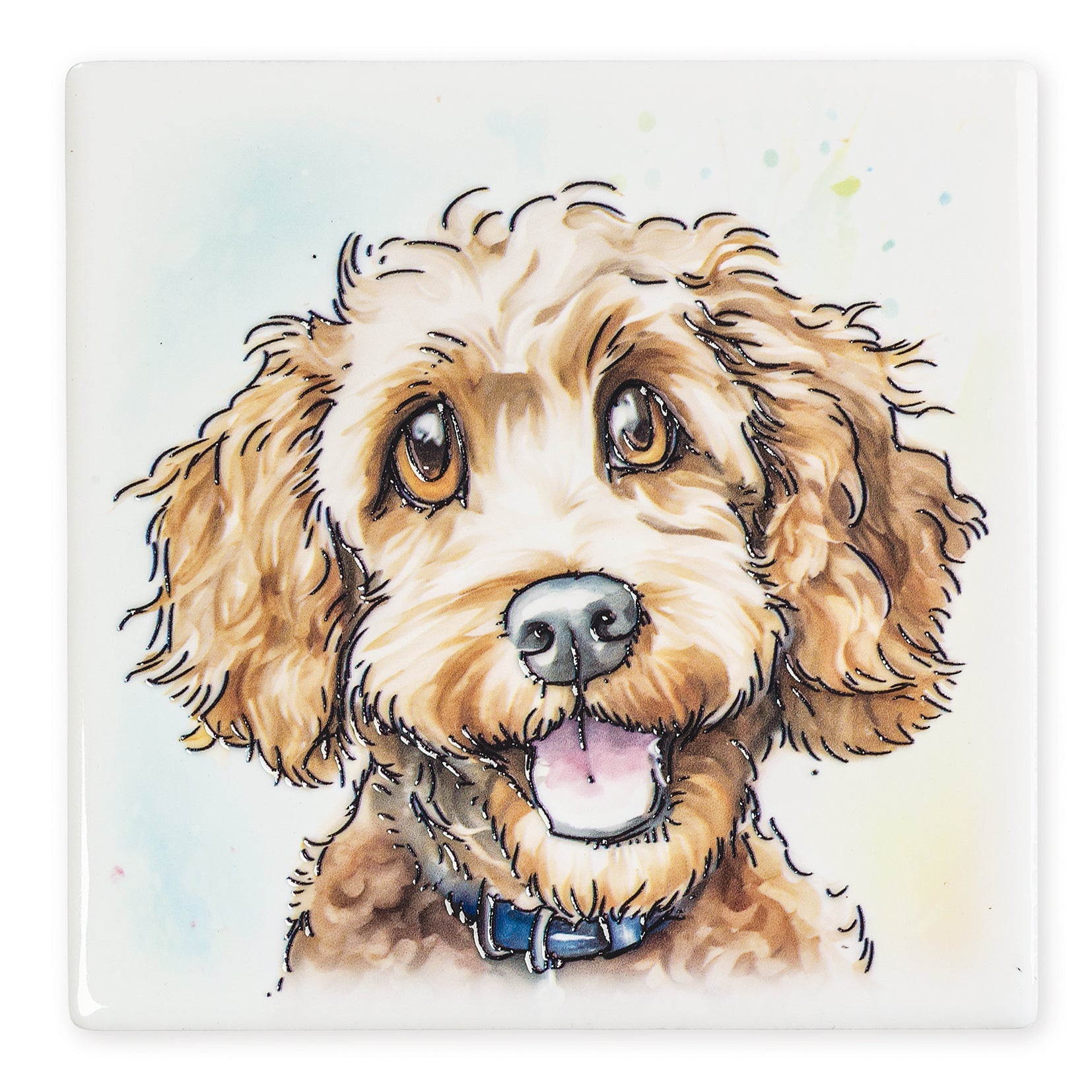 Cockerpoo (Poodle Cross) Ceramic Art Coaster - Art of Arora from thetraditionalgiftshop.pro