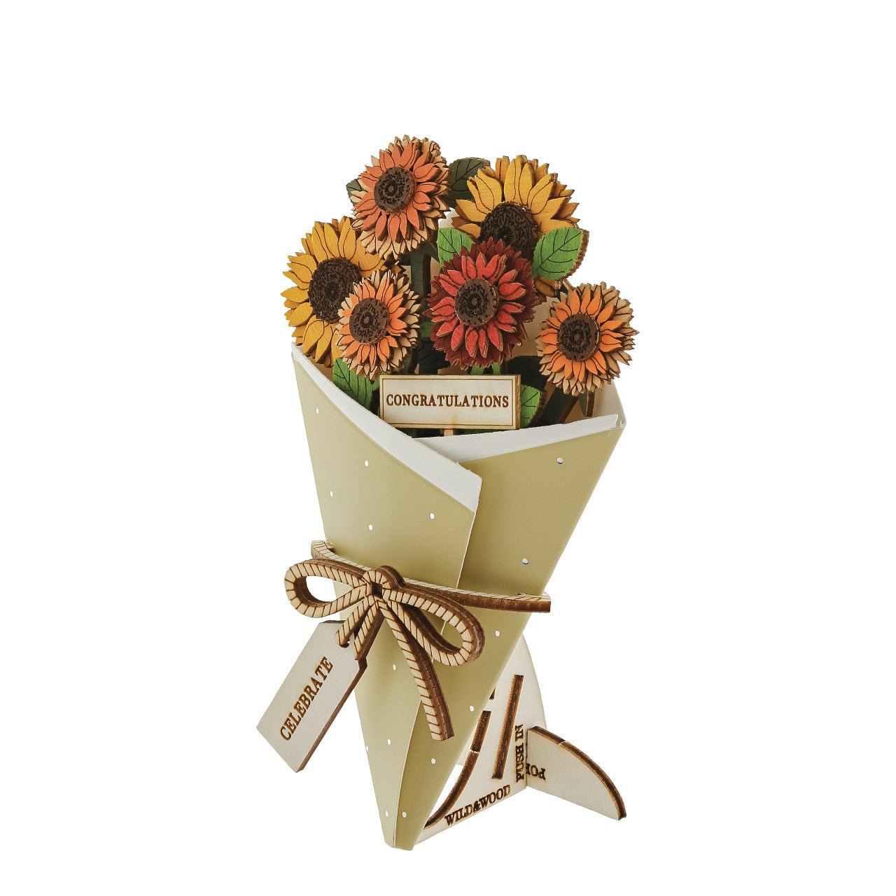 Congratulations 3D Flower Bouquet - Wild & Wood from thetraditionalgiftshop.pro