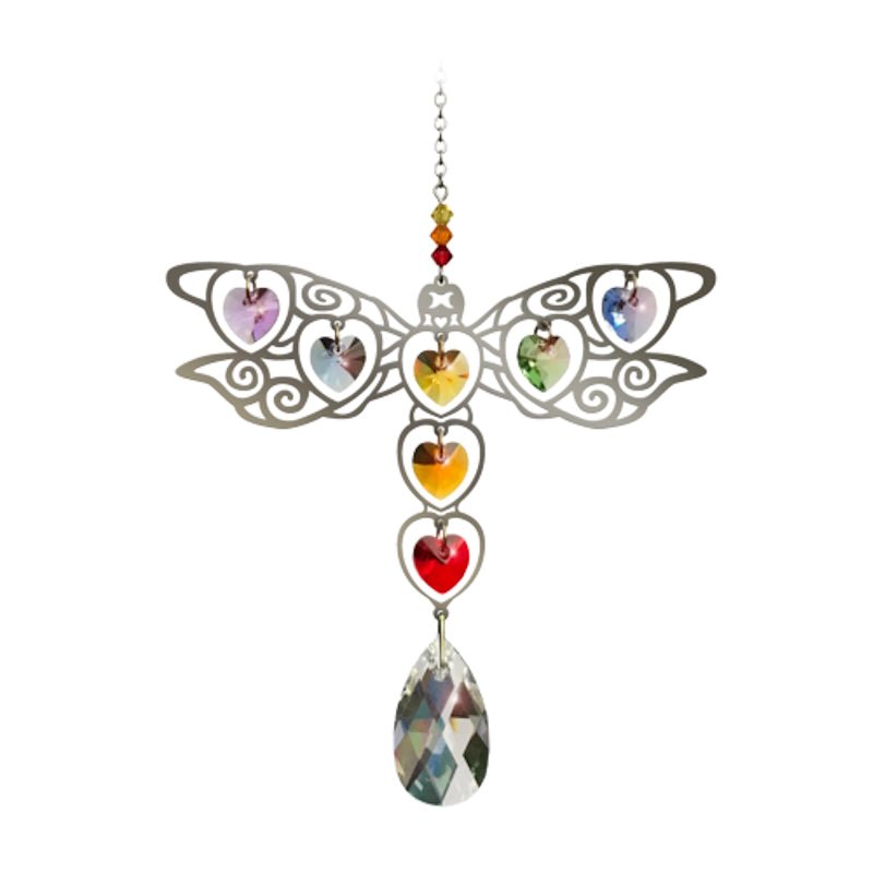 Dragonfly (Rainbow) Crystal Suncatcher - Wild Things Crystal from thetraditionalgiftshop.pro