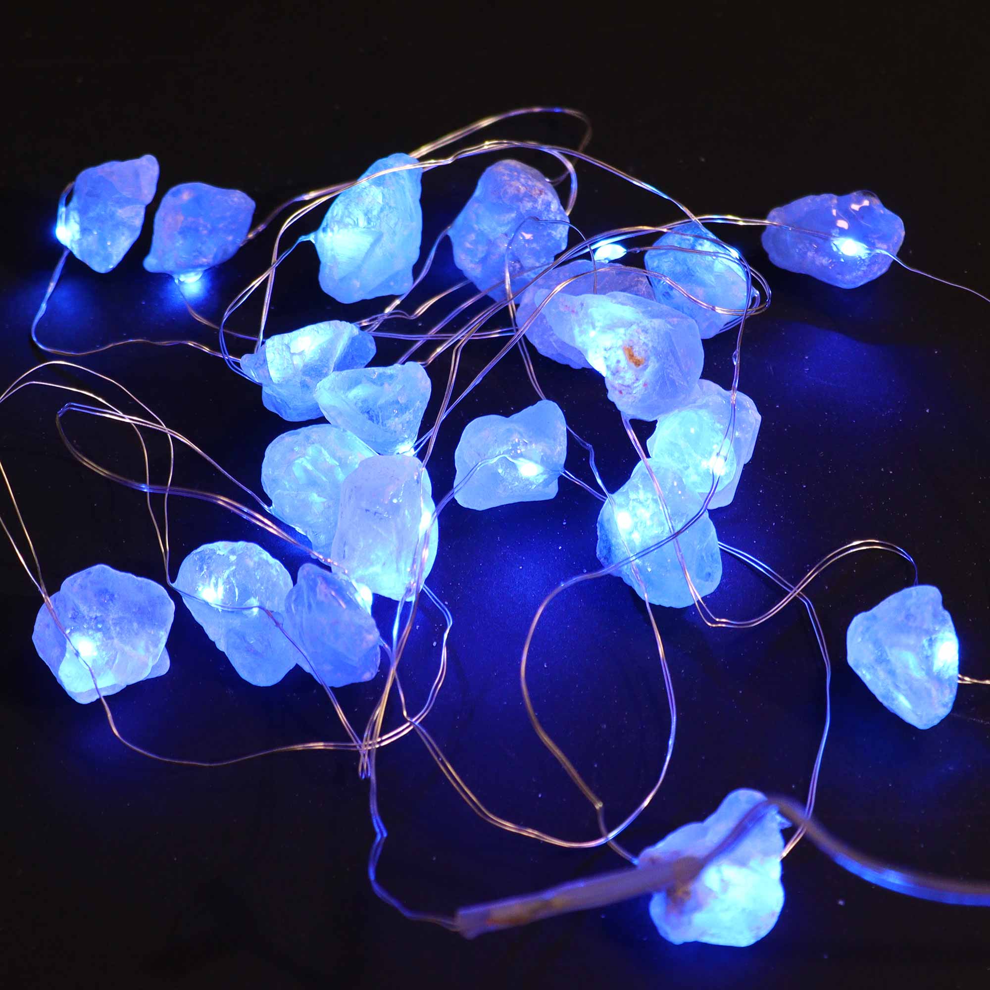 Gemstone LED String Lights - Celestite - Gemstone Enchantment Lights from thetraditionalgiftshop.pro