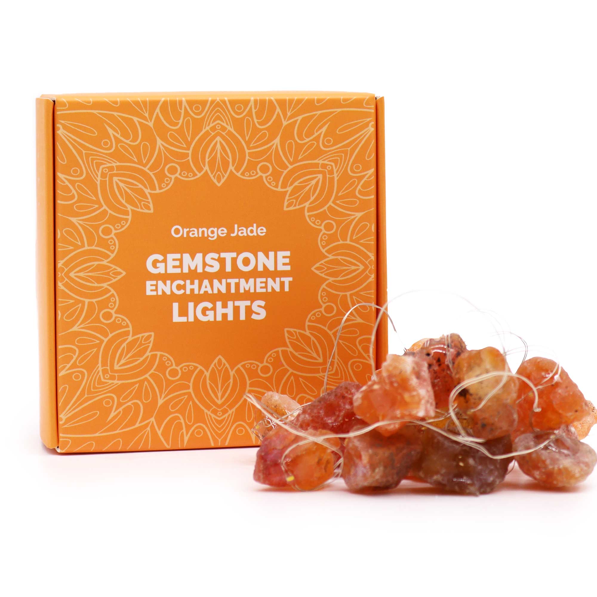 Gemstone LED String Lights - Orange Jade - Gemstone Enchantment Lights from thetraditionalgiftshop.pro