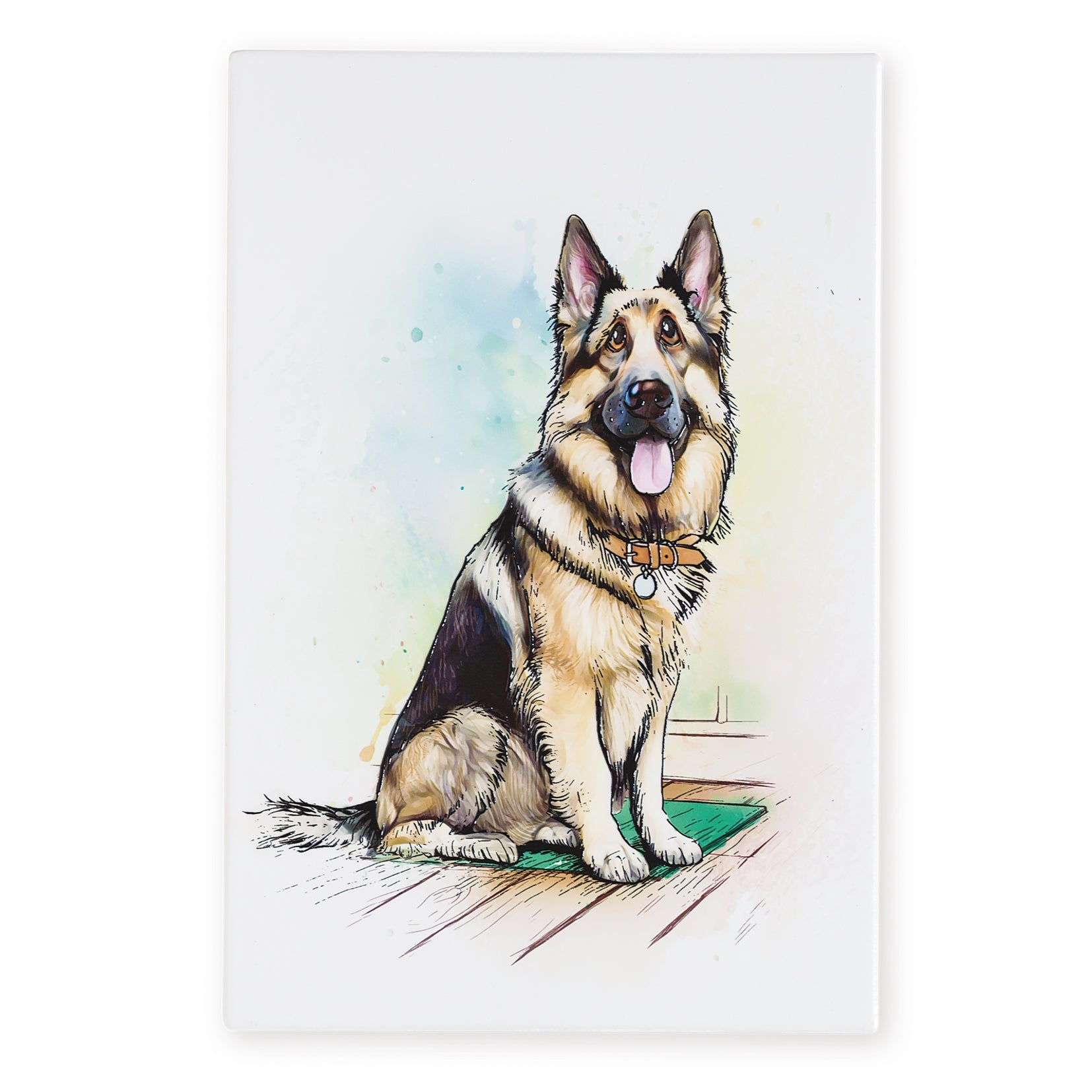 German Shepherd (Alsatian) Ceramic Art Tile - Art of Arora from thetraditionalgiftshop.pro