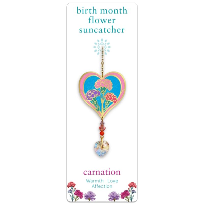 January (Carnation) Birth Month Flower Suncatcher - Wild Things Crystal from thetraditionalgiftshop.pro
