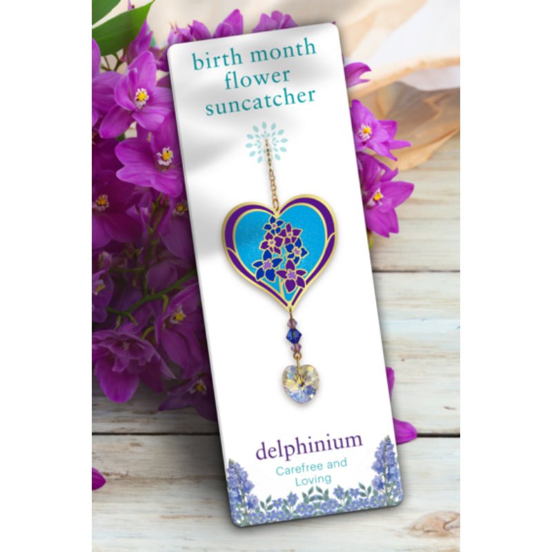 July (Delphinium) Birth Month Flower Suncatcher - Wild Things Crystal from thetraditionalgiftshop.pro