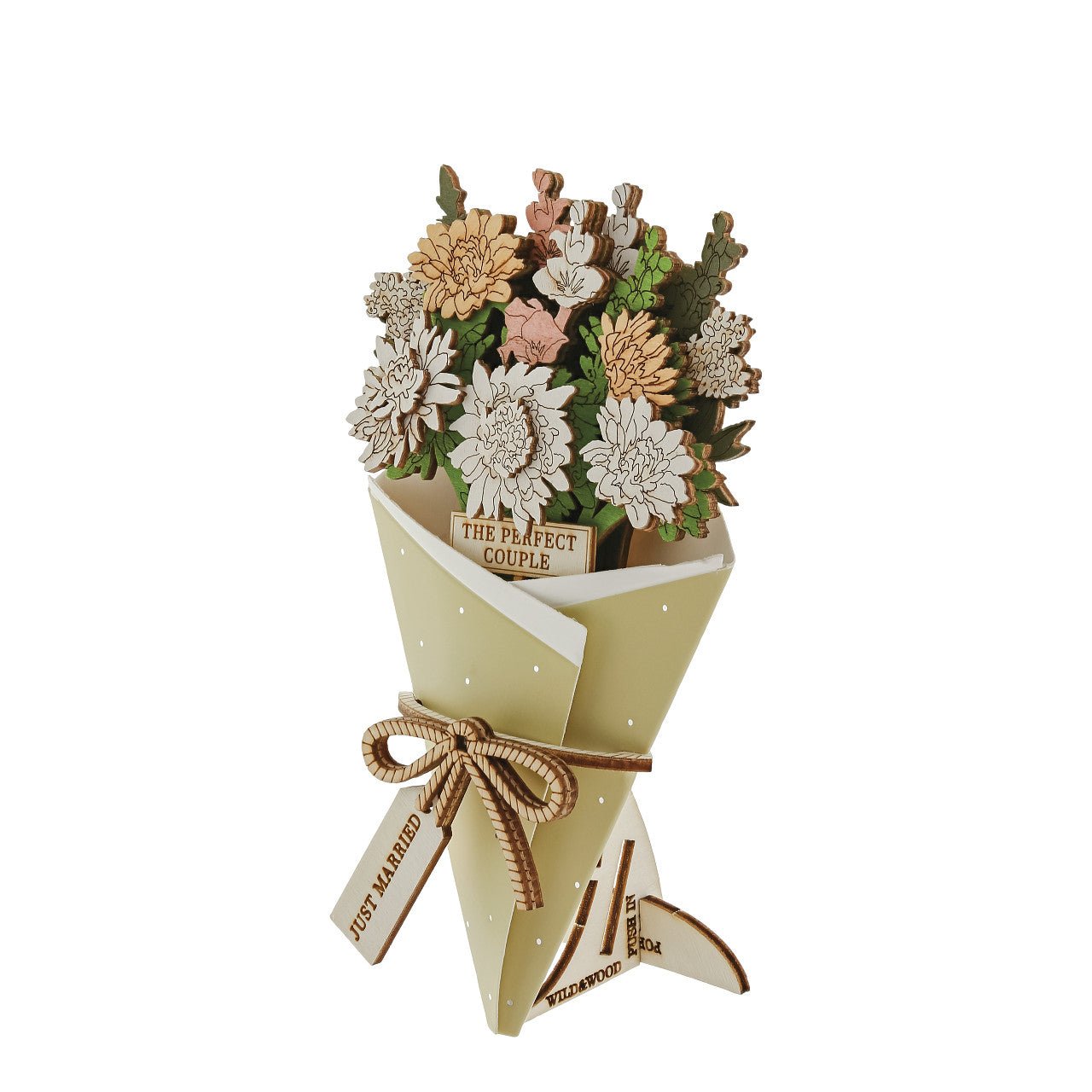 Just Married 3D Flower Bouquet - Wild & Wood from thetraditionalgiftshop.pro