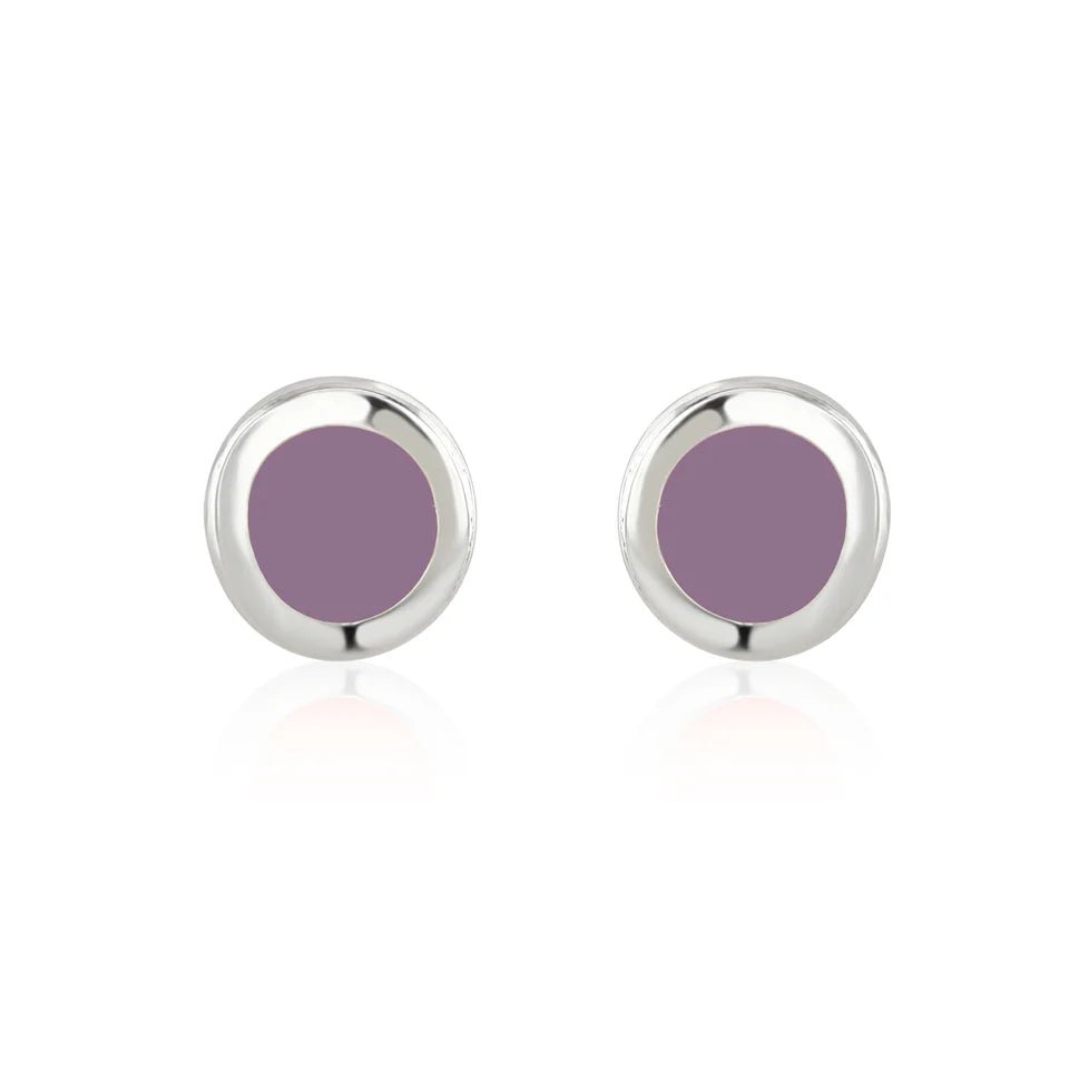 Lilac Stud Earrings (Silver Plated) - Coral & Mint from thetraditionalgiftshop.pro