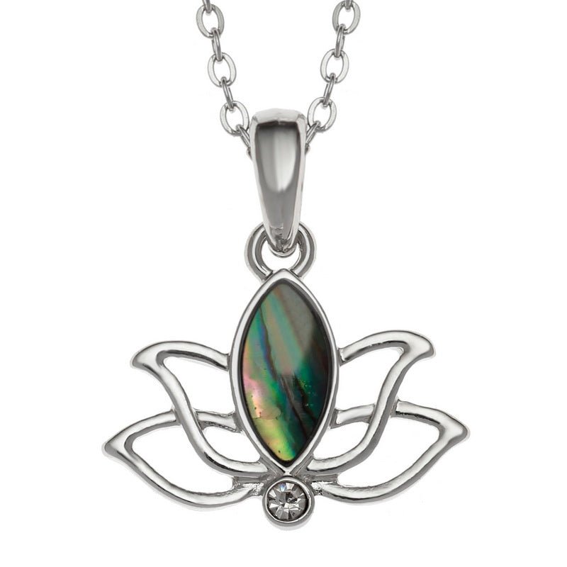 Lotus Flower Paua Shell Necklace - Tide Jewellery from thetraditionalgiftshop.pro