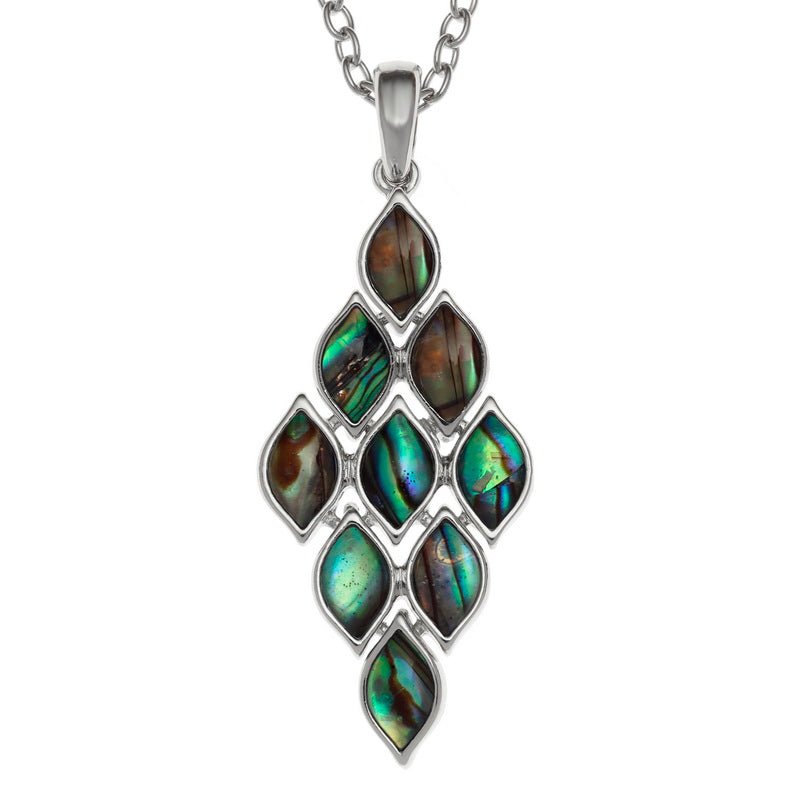 Natural Articulated Diamond Paua Shell Necklace - Tide Jewellery from thetraditionalgiftshop.pro