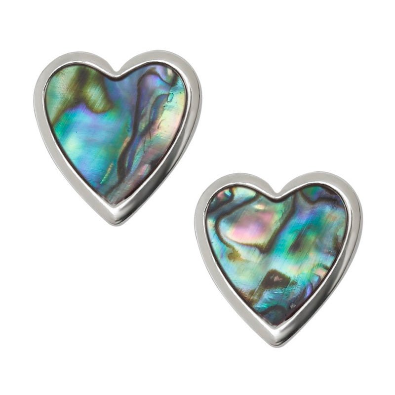 Natural Heart Paua Shell Earrings - Tide Jewellery from thetraditionalgiftshop.pro