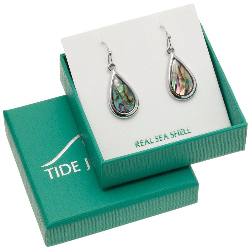 Natural Teardrop Paua Shell Earrings - Tide Jewellery from thetraditionalgiftshop.pro