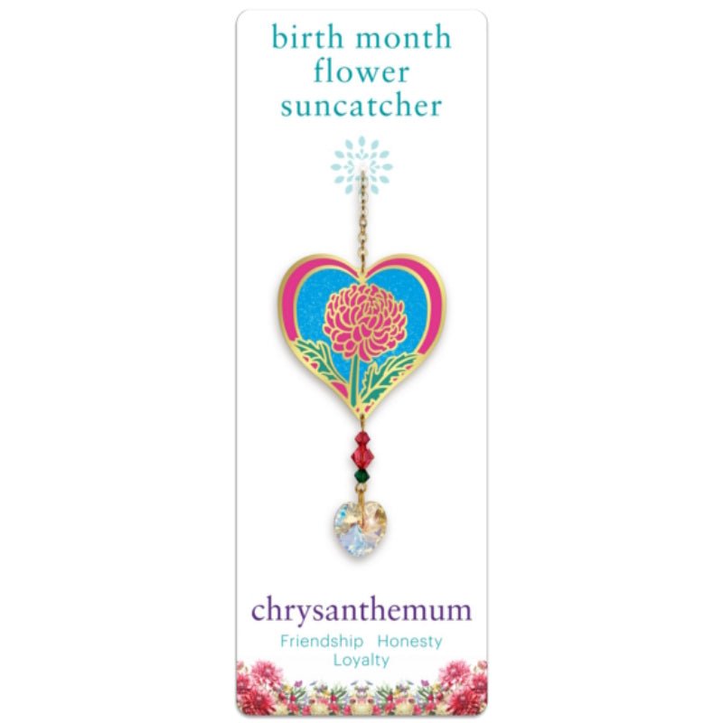 November (Chrysanthemum) Birth Month Flower Suncatcher - Wild Things Crystal from thetraditionalgiftshop.pro