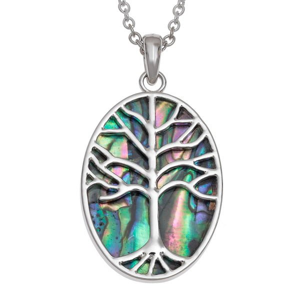 Oval Tree of Life Paua Shell Necklace - Tide Jewellery from thetraditionalgiftshop.pro