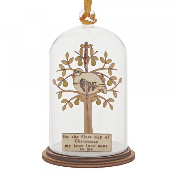 Partridge in a Pear Tree Christmas Hanging Kloche - Kloche from thetraditionalgiftshop.pro
