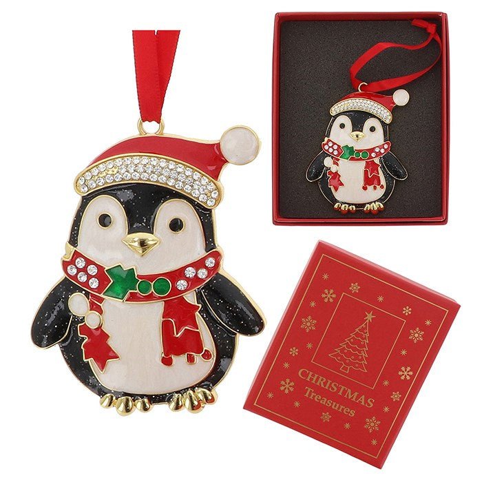 Penguin Metal & Enamel Xmas Treasures Tree Decoration - Xmas Treasures from thetraditionalgiftshop.pro