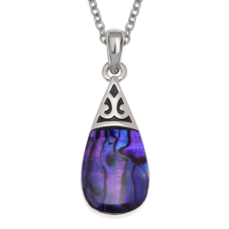 Purple Pear Drop Paua Shell Necklace - Tide Jewellery from thetraditionalgiftshop.pro
