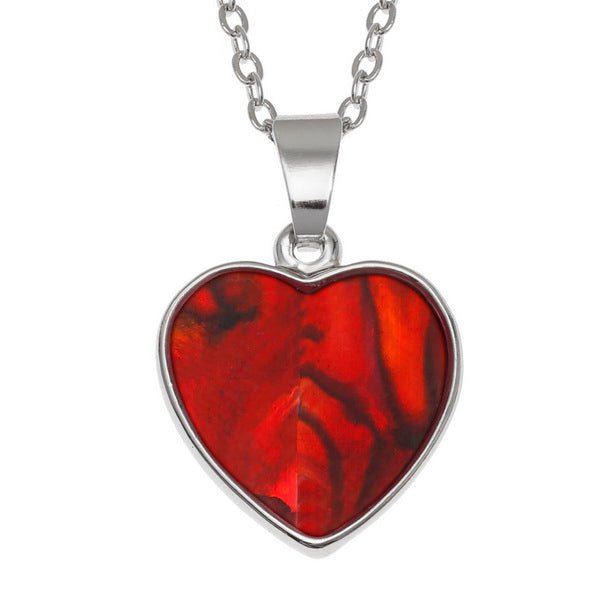Red Heart Paua Shell Necklace - Tide Jewellery from thetraditionalgiftshop.pro