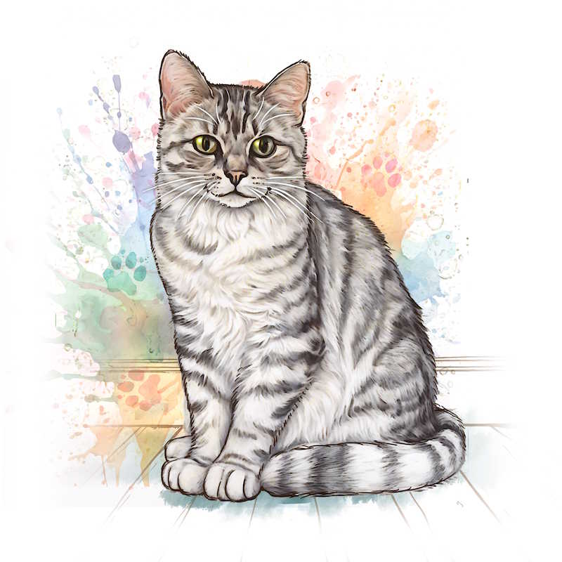 Silver Tabby Cat Ceramic Art Tile - Art of Arora from thetraditionalgiftshop.pro