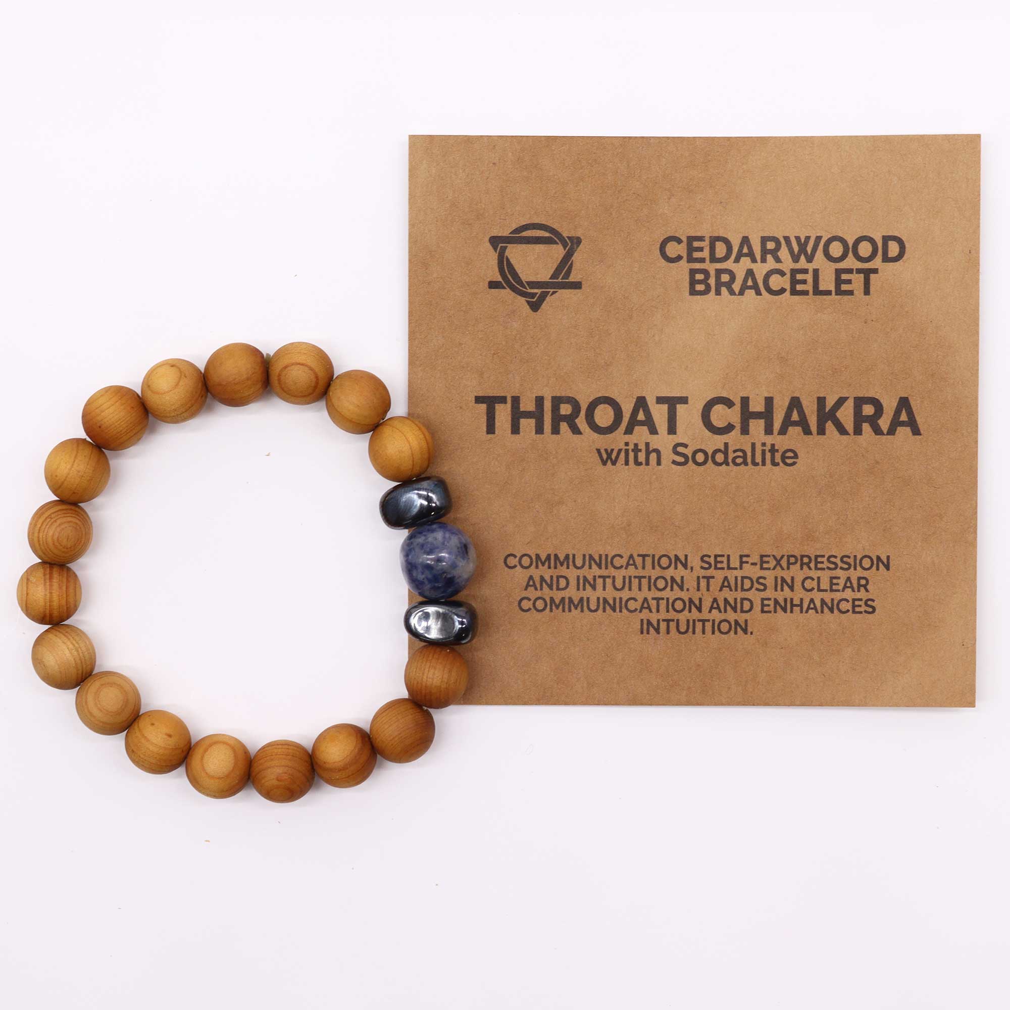 Sodalite Gemstone Cedarwood Bracelet - Throat Chakra - Gemstone Bracelets from thetraditionalgiftshop.pro