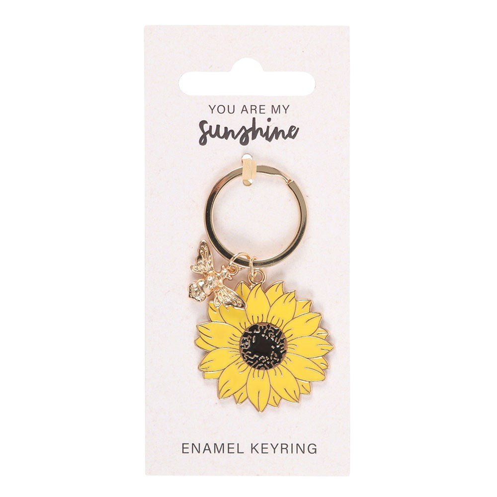 Sunflower & Bee Keyring - Jones Home & Gift from thetraditionalgiftshop.pro