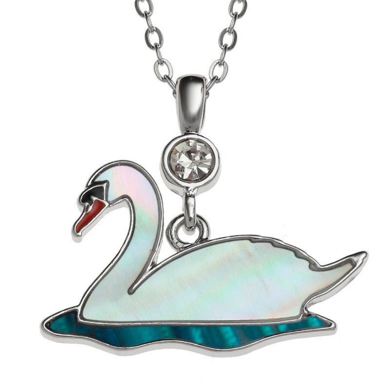 Swimming Swan Paua Shell Necklace - Tide Jewellery from thetraditionalgiftshop.pro
