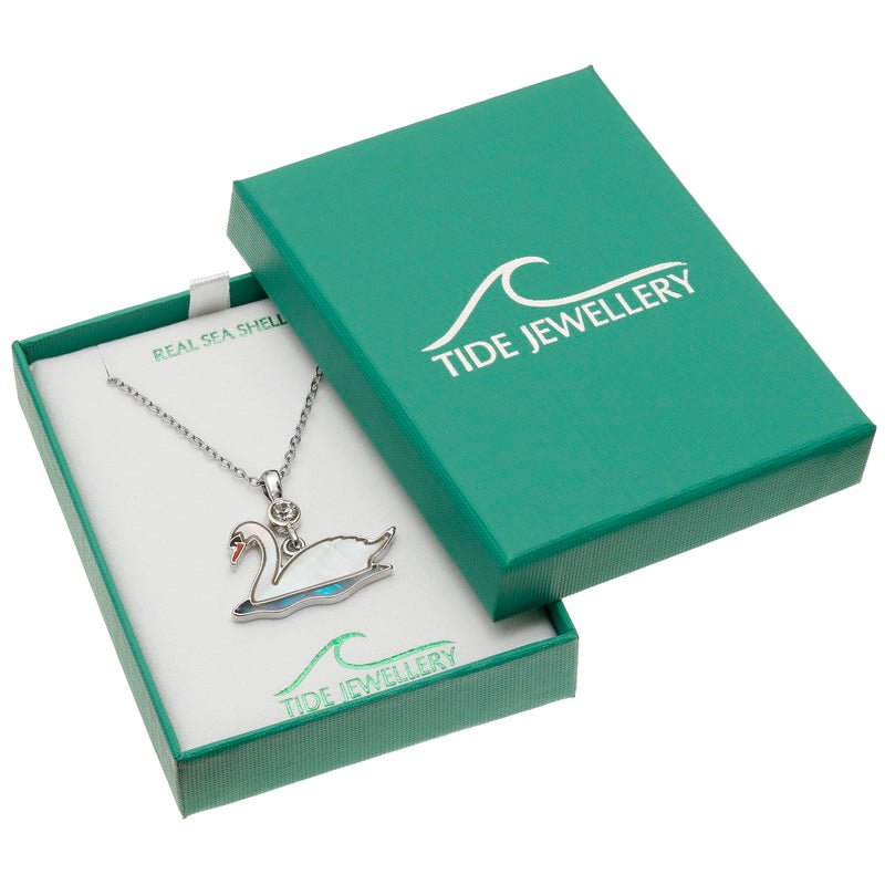 Swimming Swan Paua Shell Necklace - Tide Jewellery from thetraditionalgiftshop.pro