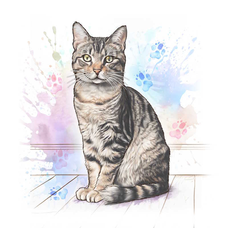 Tabby Cat Ceramic Art Tile - Art of Arora from thetraditionalgiftshop.pro