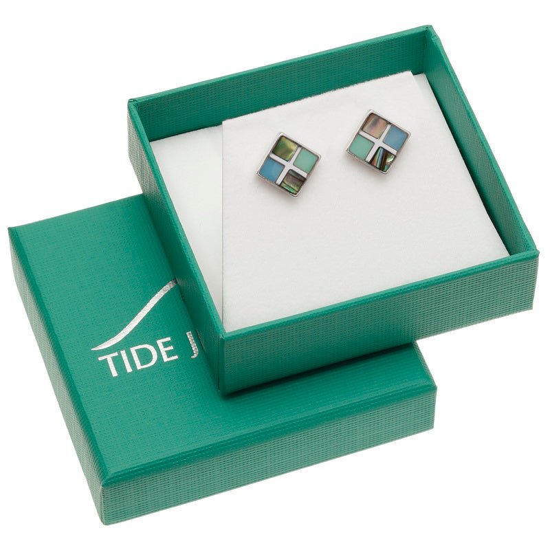 Tonal Squares Paua Shell Earrings - Tide Jewellery from thetraditionalgiftshop.pro