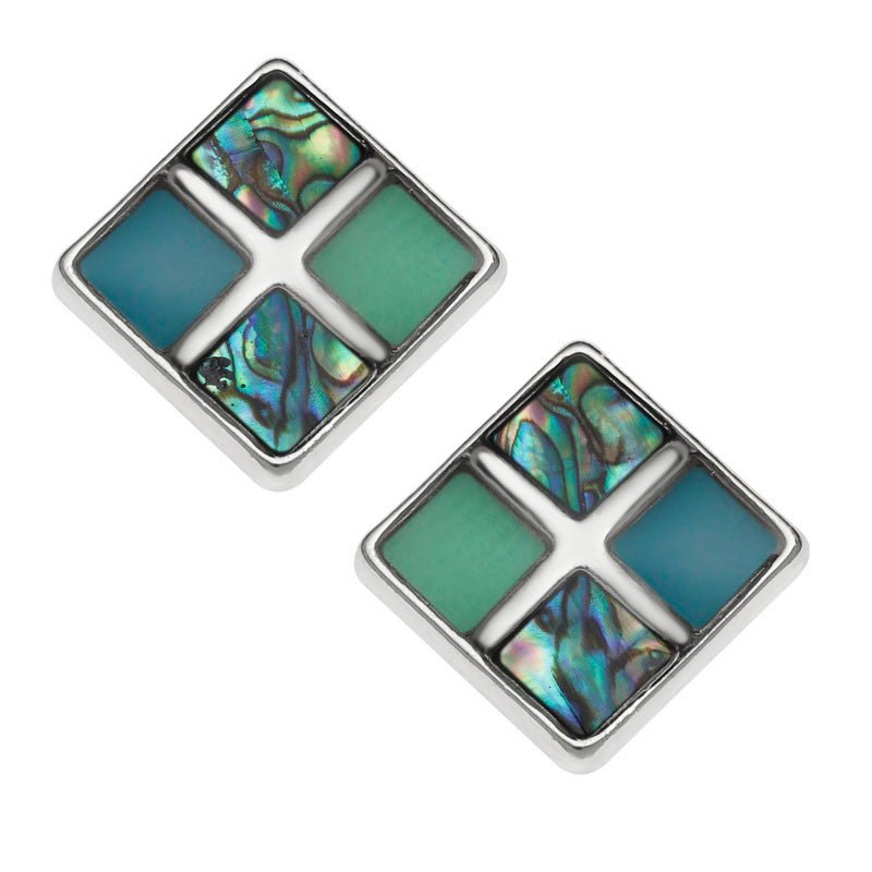 Tonal Squares Paua Shell Earrings - Tide Jewellery from thetraditionalgiftshop.pro