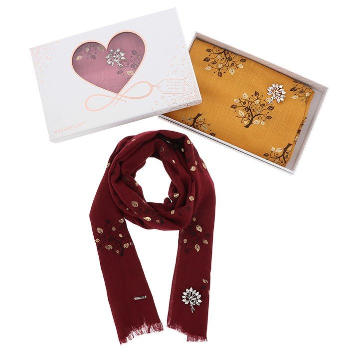 Tree of Life Boxed Scarf & Brooch Set - Equilibrium from thetraditionalgiftshop.pro