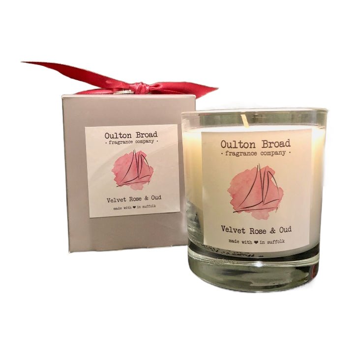 Velvet Rose & Oud Glass Jar Candle - Oulton Broad Fragrance Company from thetraditionalgiftshop.pro