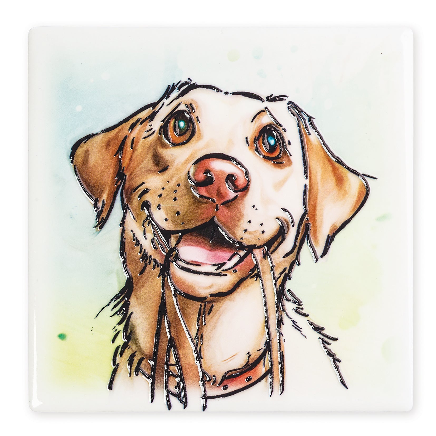 Yellow Labrador Ceramic Art Coaster - Art of Arora from thetraditionalgiftshop.pro