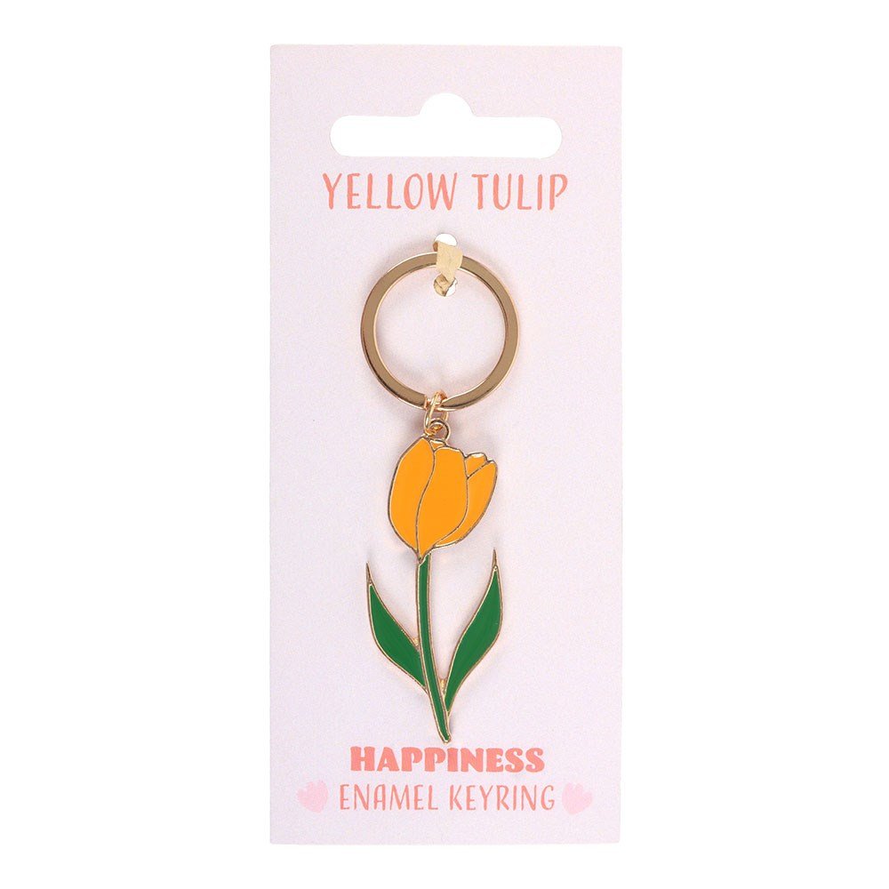 Yellow Tulip Happiness Keyring - Jones Home & Gift from thetraditionalgiftshop.pro