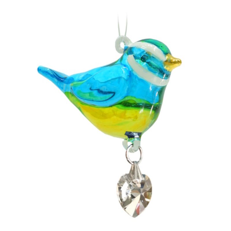 Fantasy Glass Pretty Little Bird - Blue Tit - Wild Things Crystal from thetraditionalgiftshop.pro