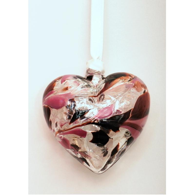 June (Pearl) Birthstone Blown Glass Heart - Milford Blown Glass from thetraditionalgiftshop.pro