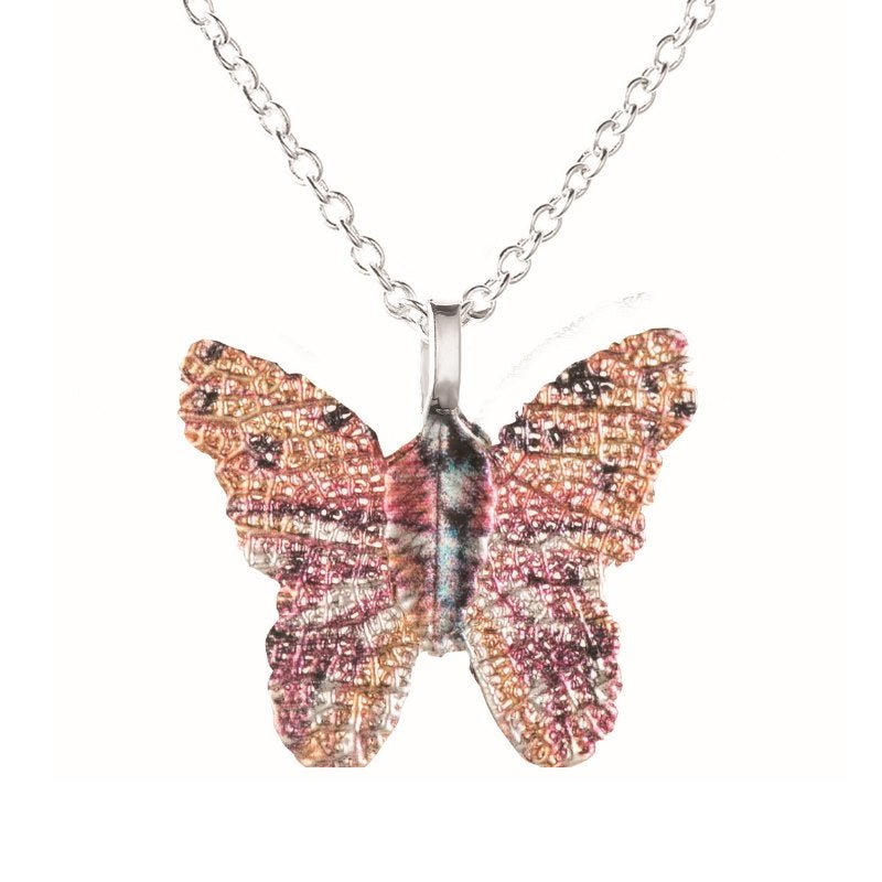 Pink Butterfly Leaf Necklace - Pure by Coppercraft from thetraditionalgiftshop.pro