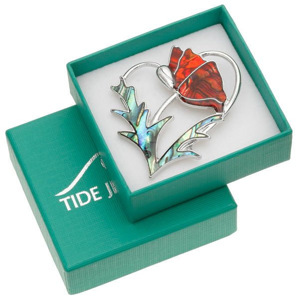 Poppy Paua Shell Brooch - Tide Jewellery from thetraditionalgiftshop.pro