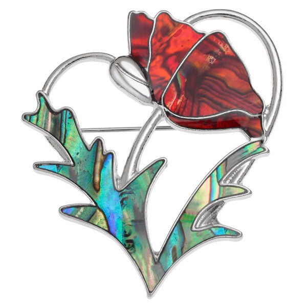 Poppy Paua Shell Brooch - Tide Jewellery from thetraditionalgiftshop.pro