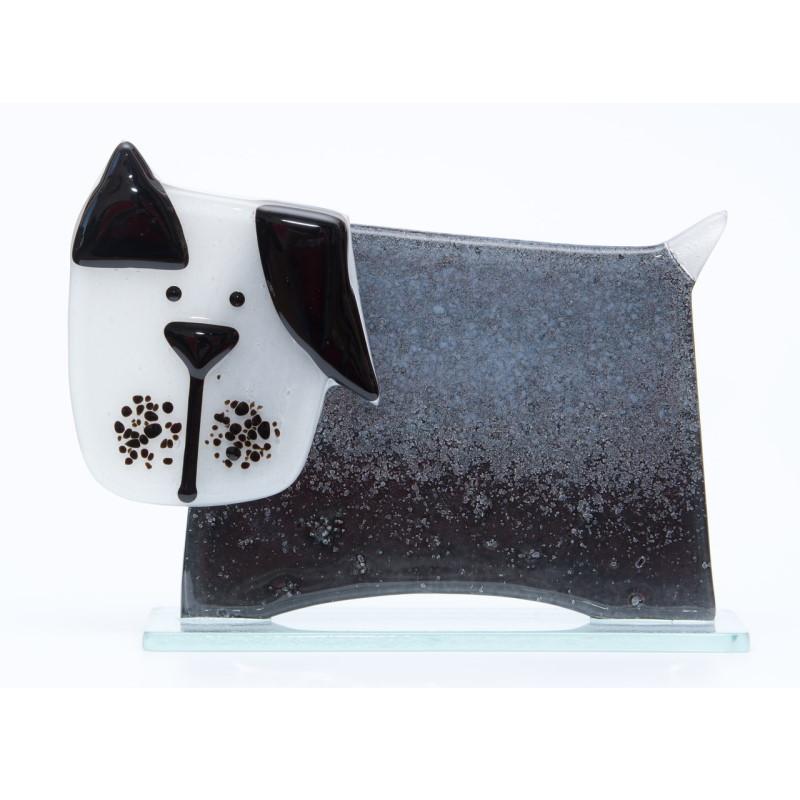 Small Dog (Black) Fused Glass Ornament - Milford Fused Glass from thetraditionalgiftshop.pro