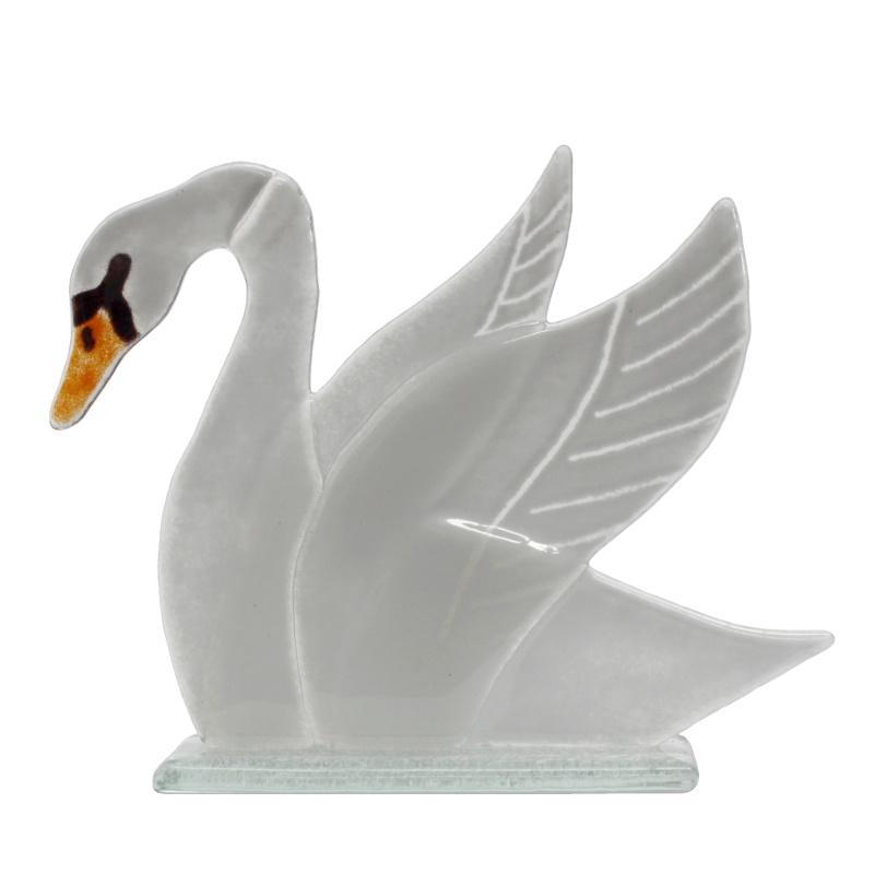 Swan Fused Glass Ornament - D&J Glassware Fused Glass from thetraditionalgiftshop.pro