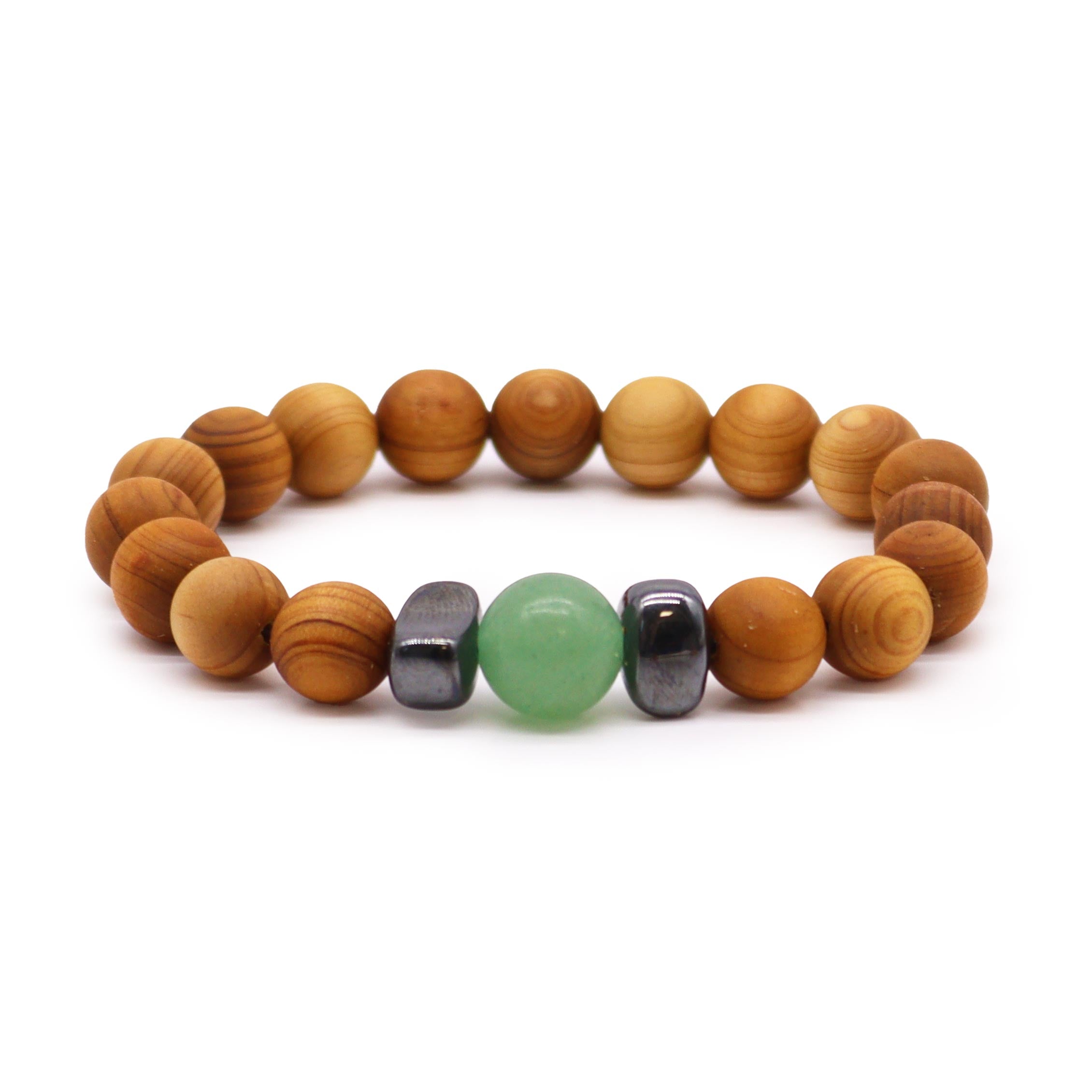 Adventurine Gemstone Cedarwood Bracelet - Sacral Chakra - Gemstone Bracelets from thetraditionalgiftshop.pro
